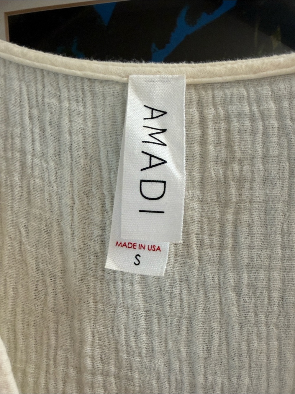 AMADI Twist Front Cotton Gauze Maxi Cover-Up Dress Cream Size Small Made USA - Picture 4 of 7